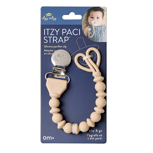 Itzy Paci Strap™ Silicone One-Piece Pacifier Clips: Toast
