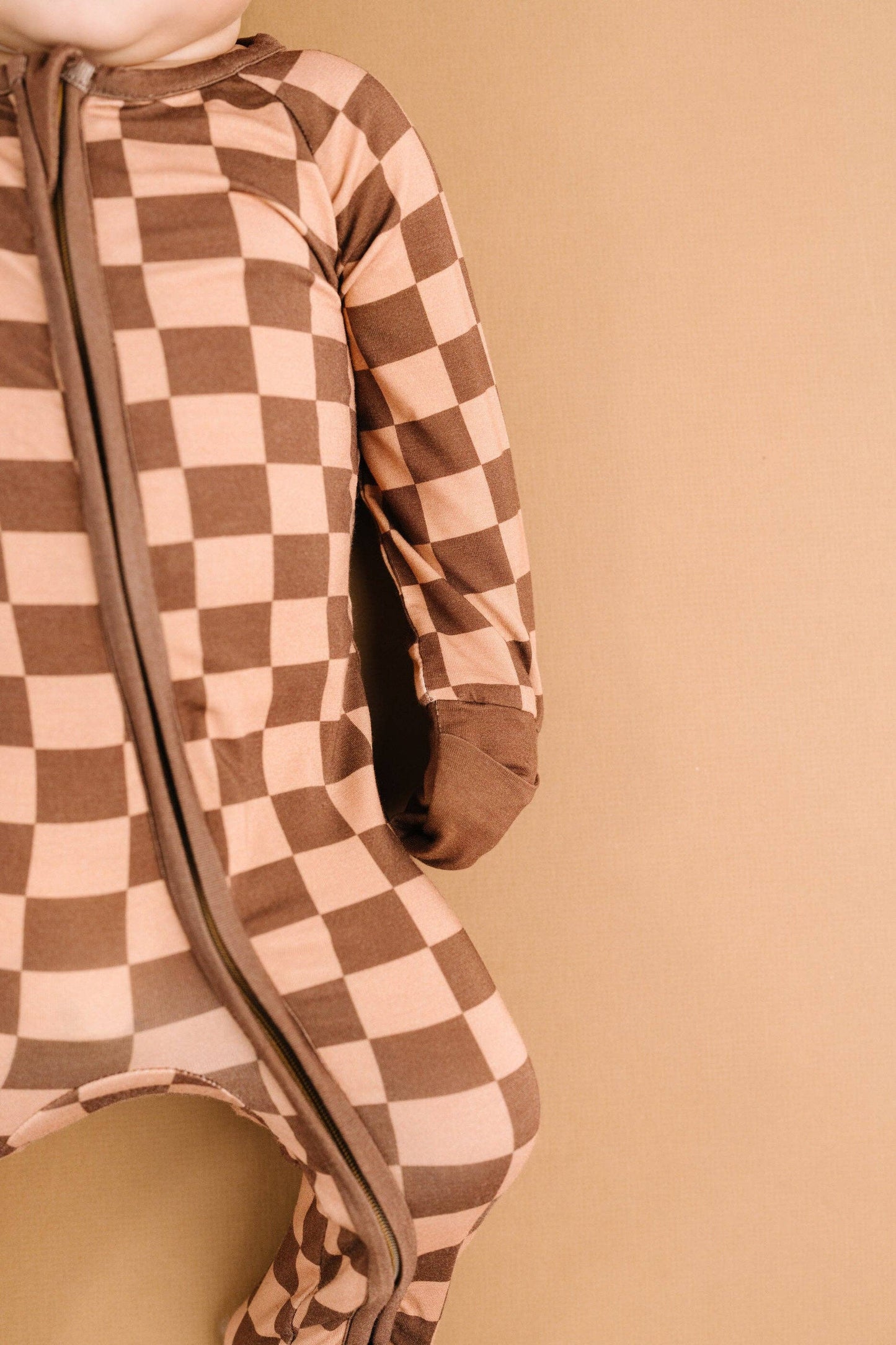 Espresso Checkered Bamboo Sleeper: Newborn