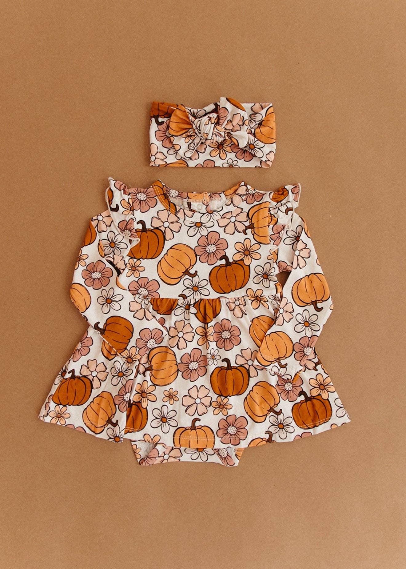 Autumn Floral Twirl Bodysuit Romper