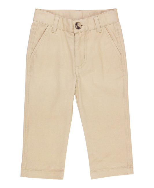 Boys Khaki Stretch Chino Pants: Off-White