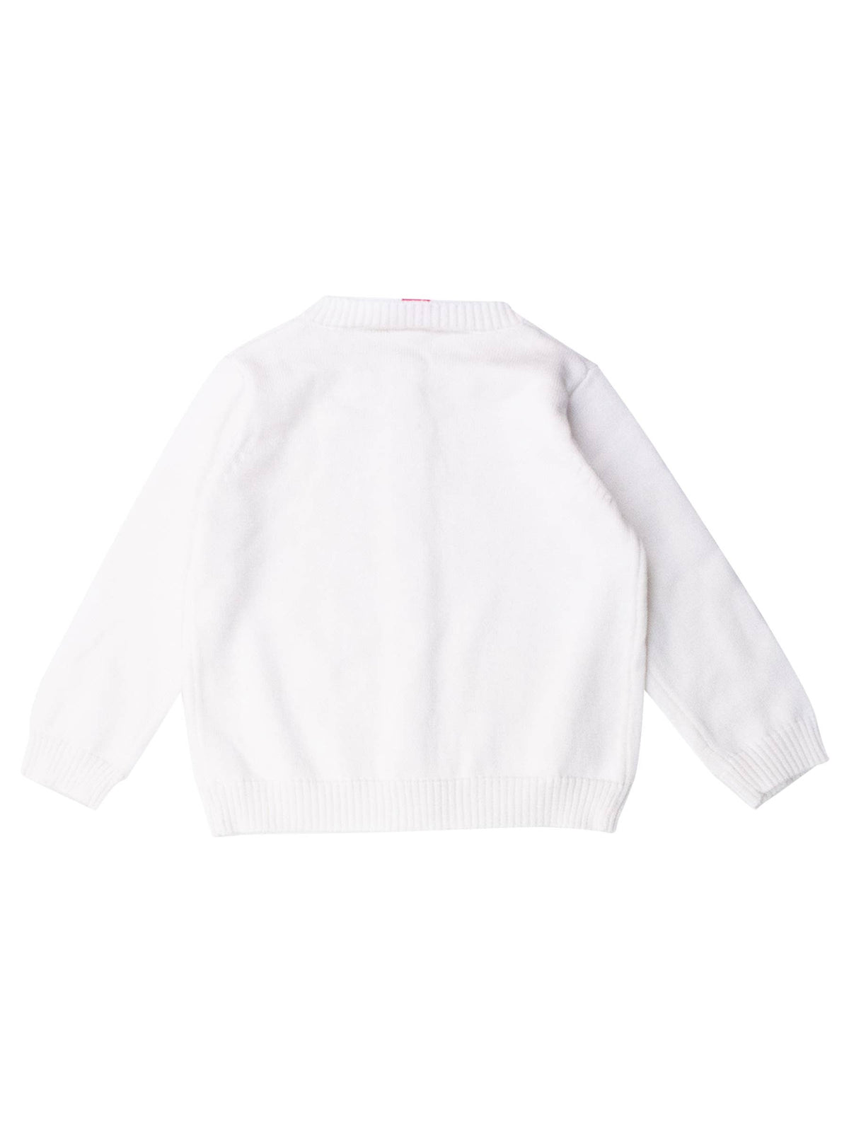 Girls Soft White Lightweight Pointelle Cardigan