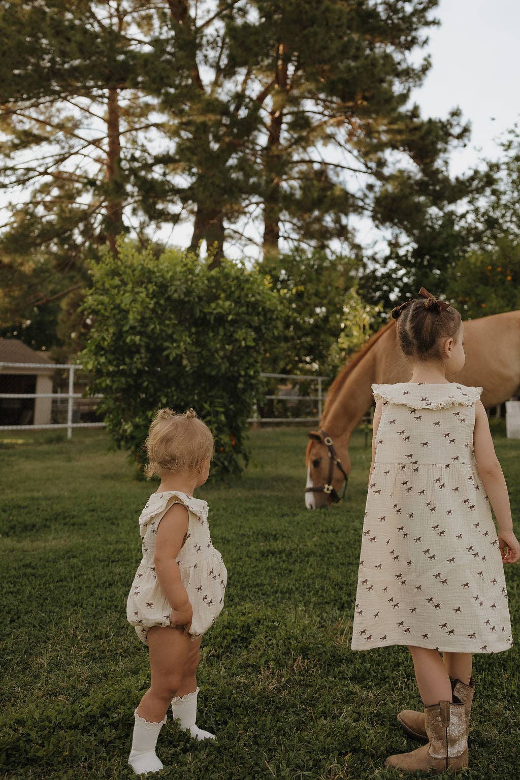 Muslin Romper | Wild Horses: 0-3 Months