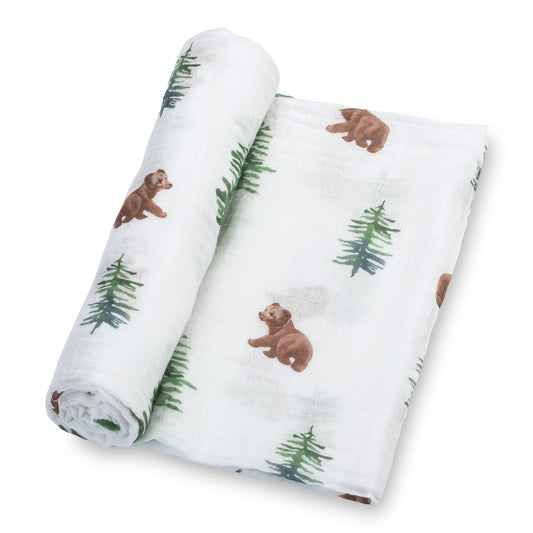 Baby Muslin Swaddle Blanket 47x47 Baby Bear