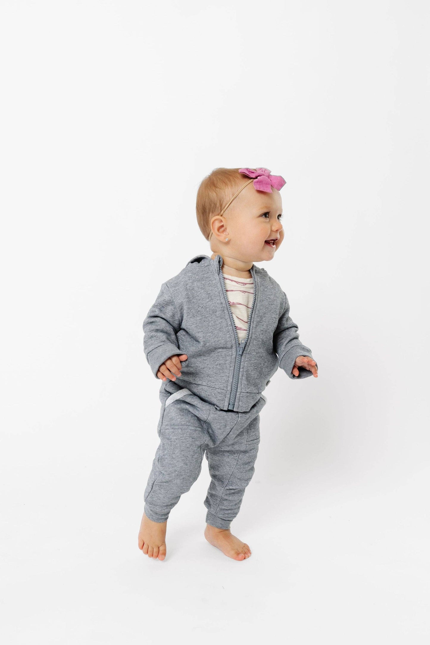 Zip-Up Hoodie - Gray: 12-18 Months