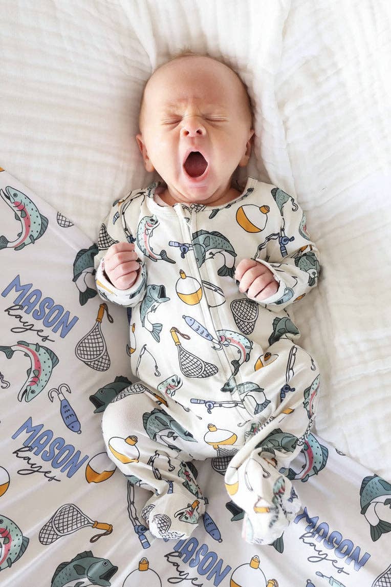 Catch of the Day Zipper Footie: Newborn