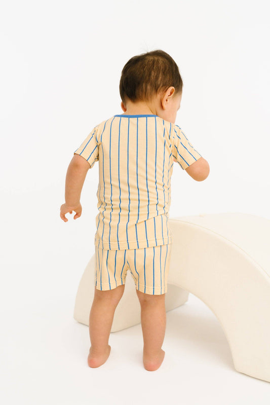 Vintage Stripe Bamboo Shorts Set