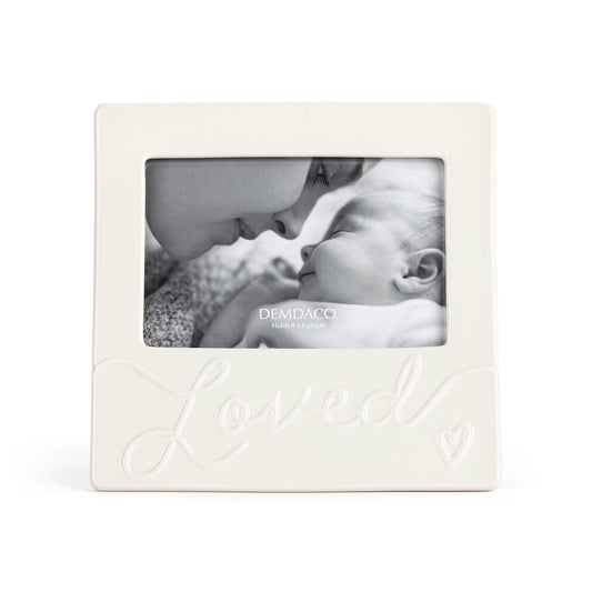 Cream Luxurious Baby Loved Photo Frame - 8x8in