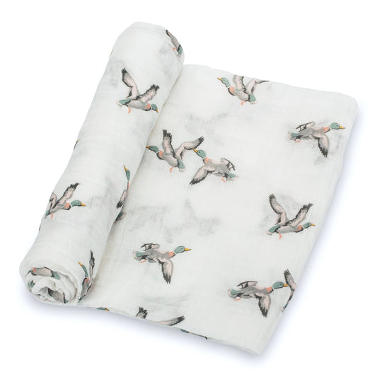 Baby Muslin Swaddle Blanket 47x47 Quackin Up Mallard Duck
