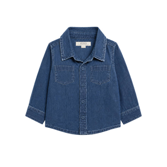 Hayes Chambray Long Sleeve Collared Shirt