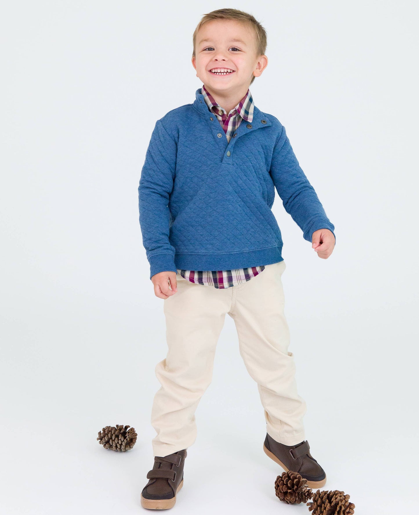 Boys Khaki Stretch Chino Pants: Off-White / 2T