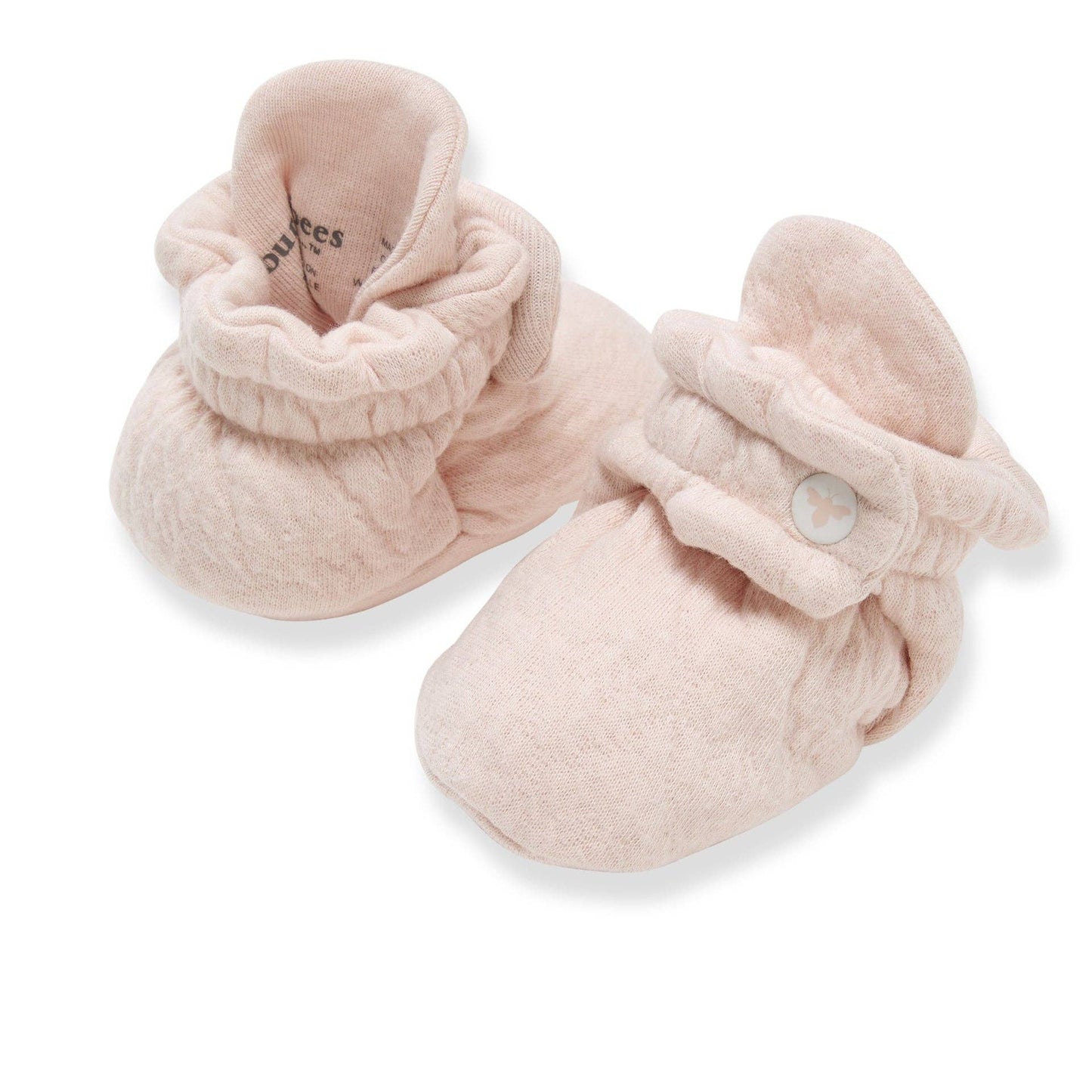 Organic Cotton Quilted Bee Baby Booties - Ranunculus: Ranunculus