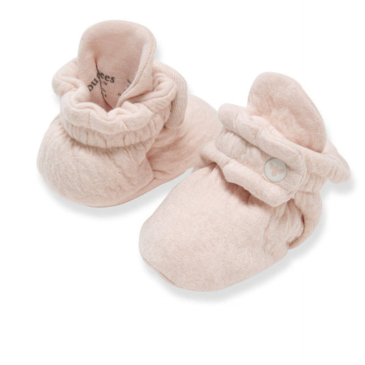 Organic Cotton Quilted Bee Baby Booties - Ranunculus: Ranunculus