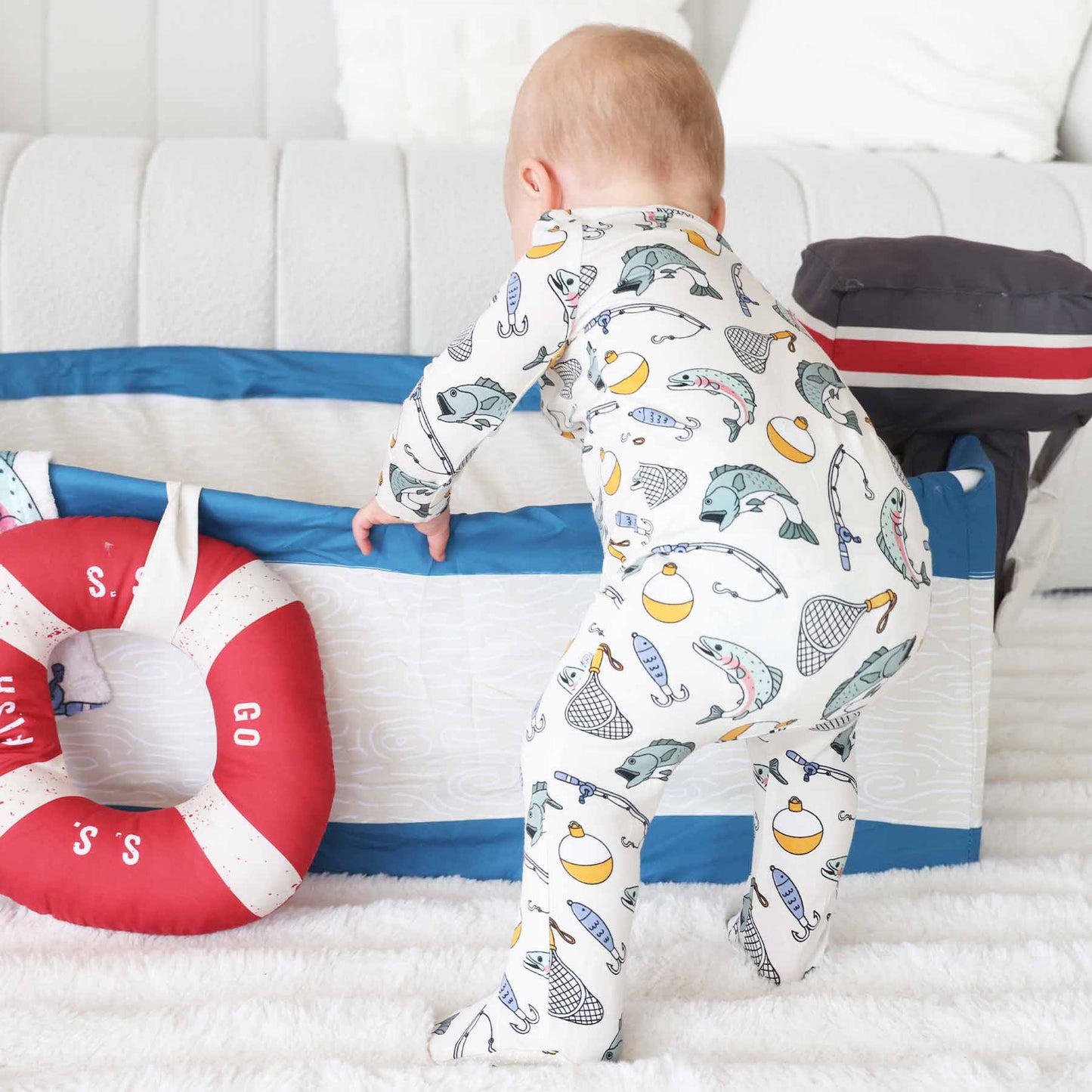 Catch of the Day Zipper Footie: Newborn