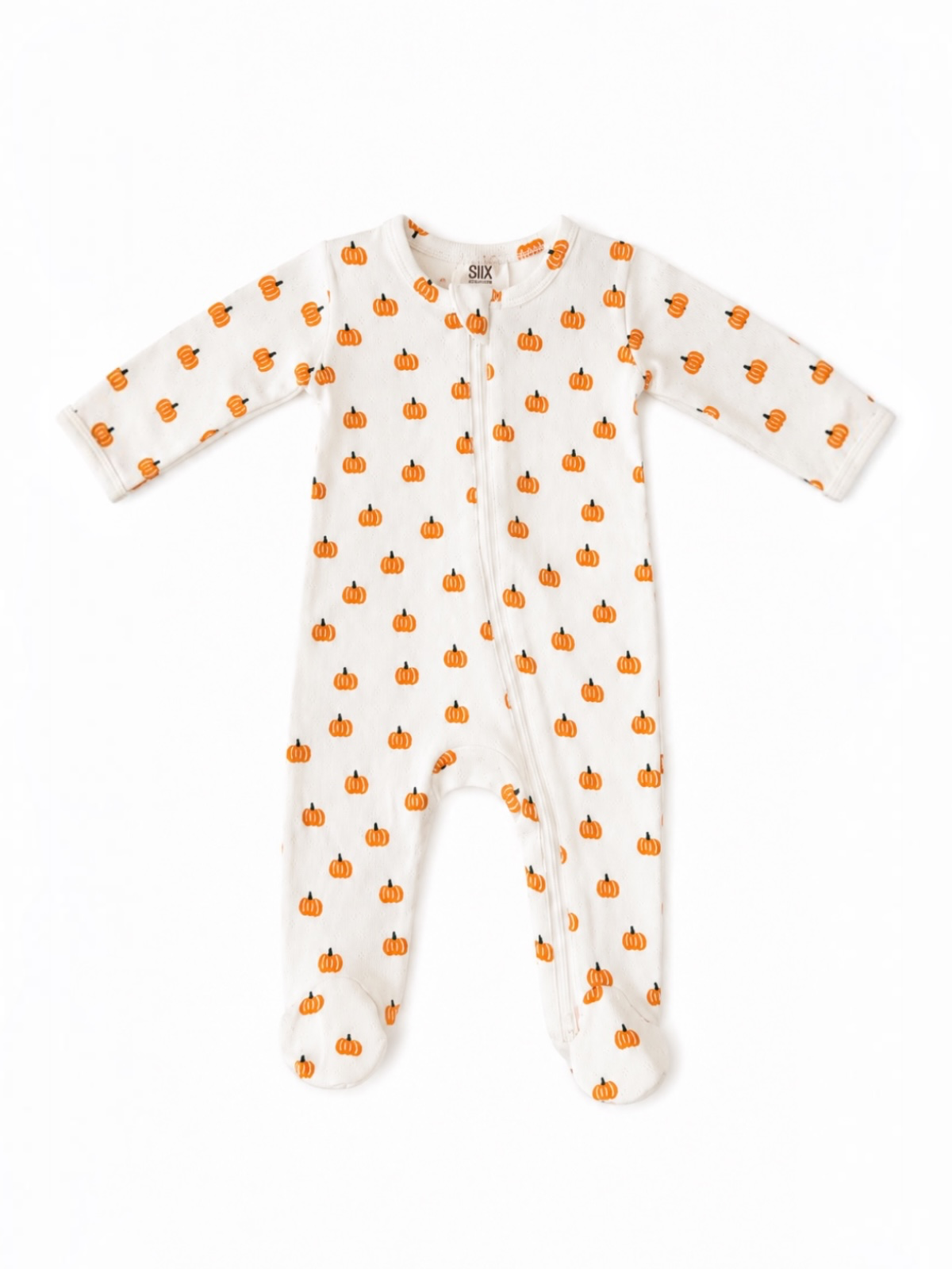 Pumpkin / Organic Pointelle 2-Way Zip Footie