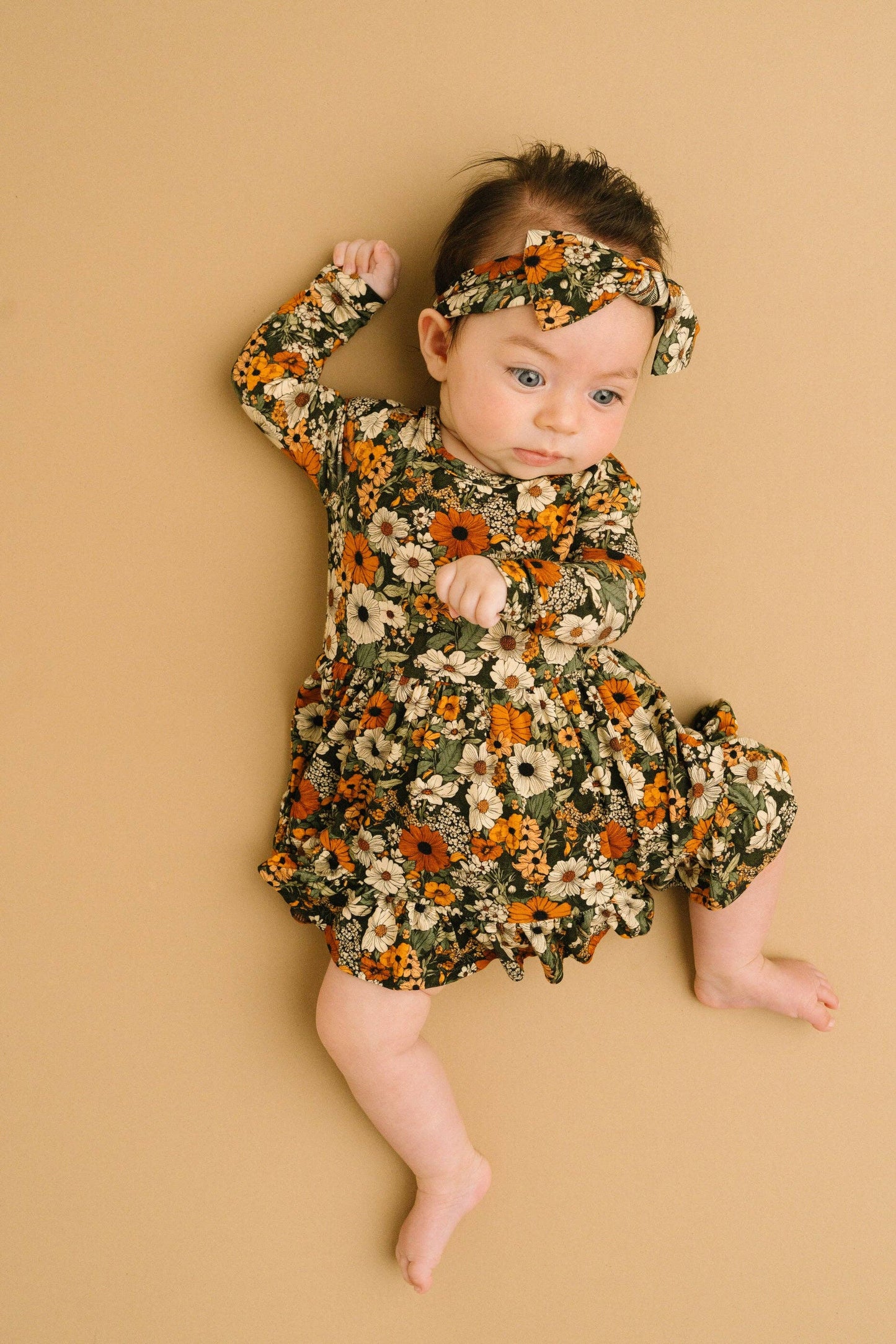 Rustic Blooms Long Sleeve Bodysuit Bamboo Dress