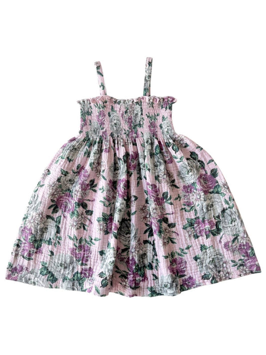 Muslin Smocked Tube Dress, Blissful Blossoms