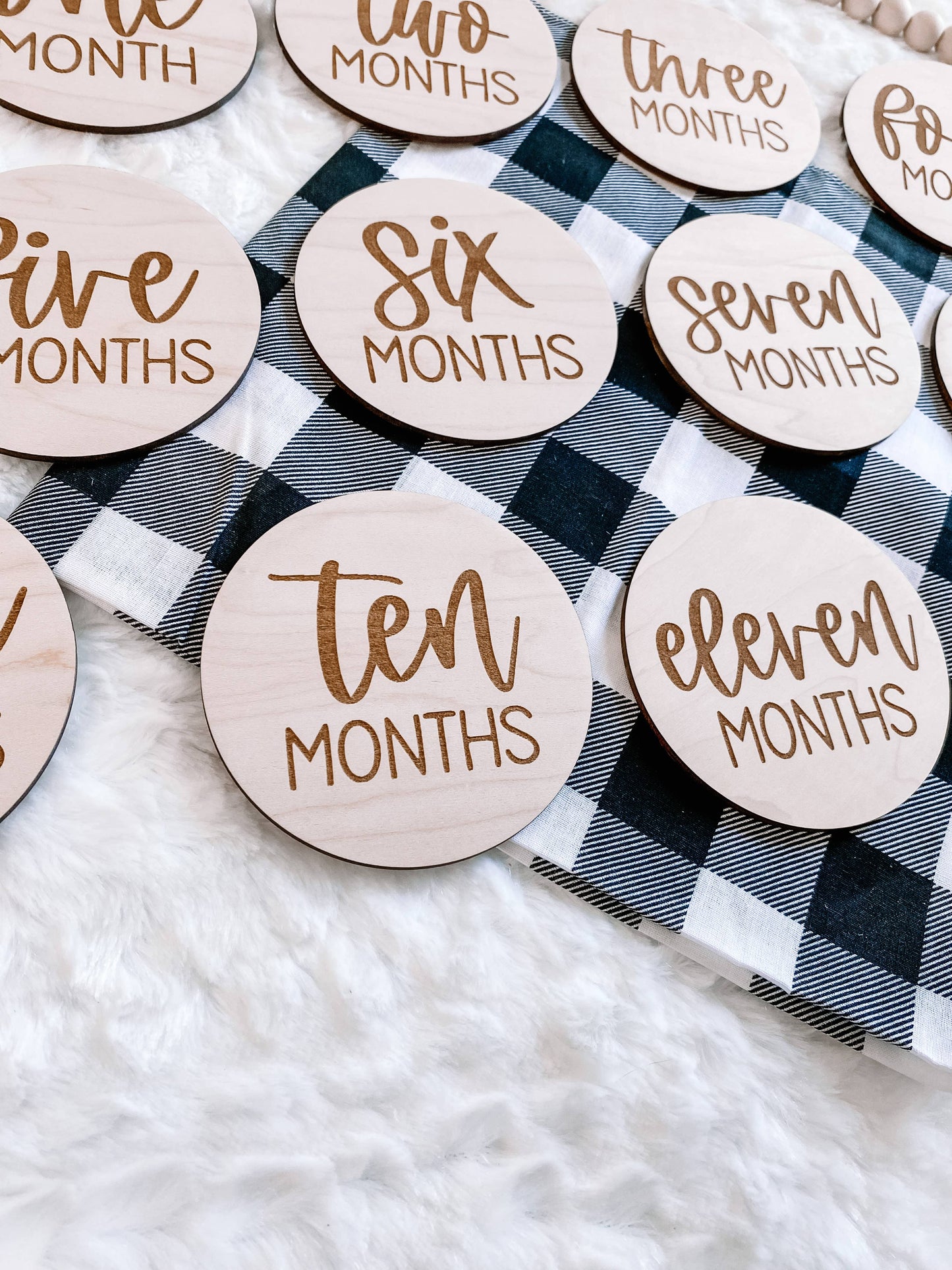 Wooden Monthly Milestone Disc Set: 12 pc set