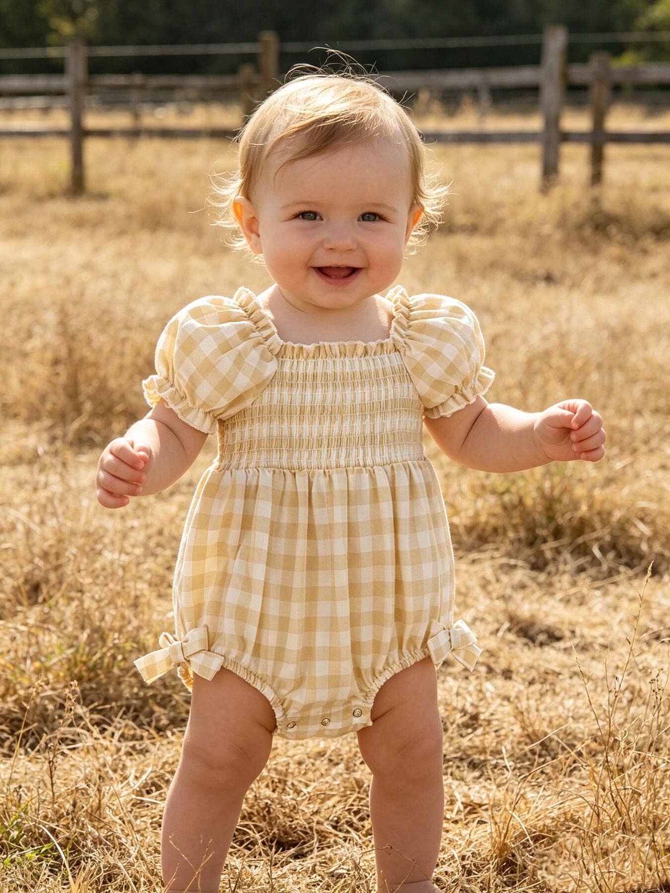 Plaid Girl Romper: 6M