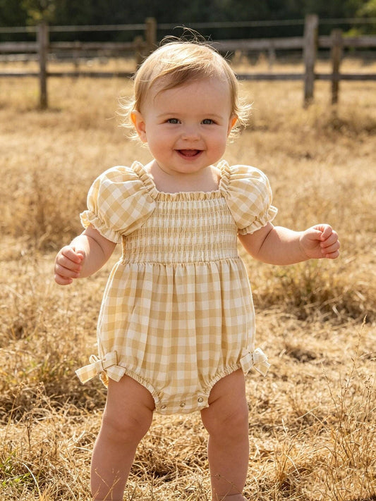 Plaid Girl Romper