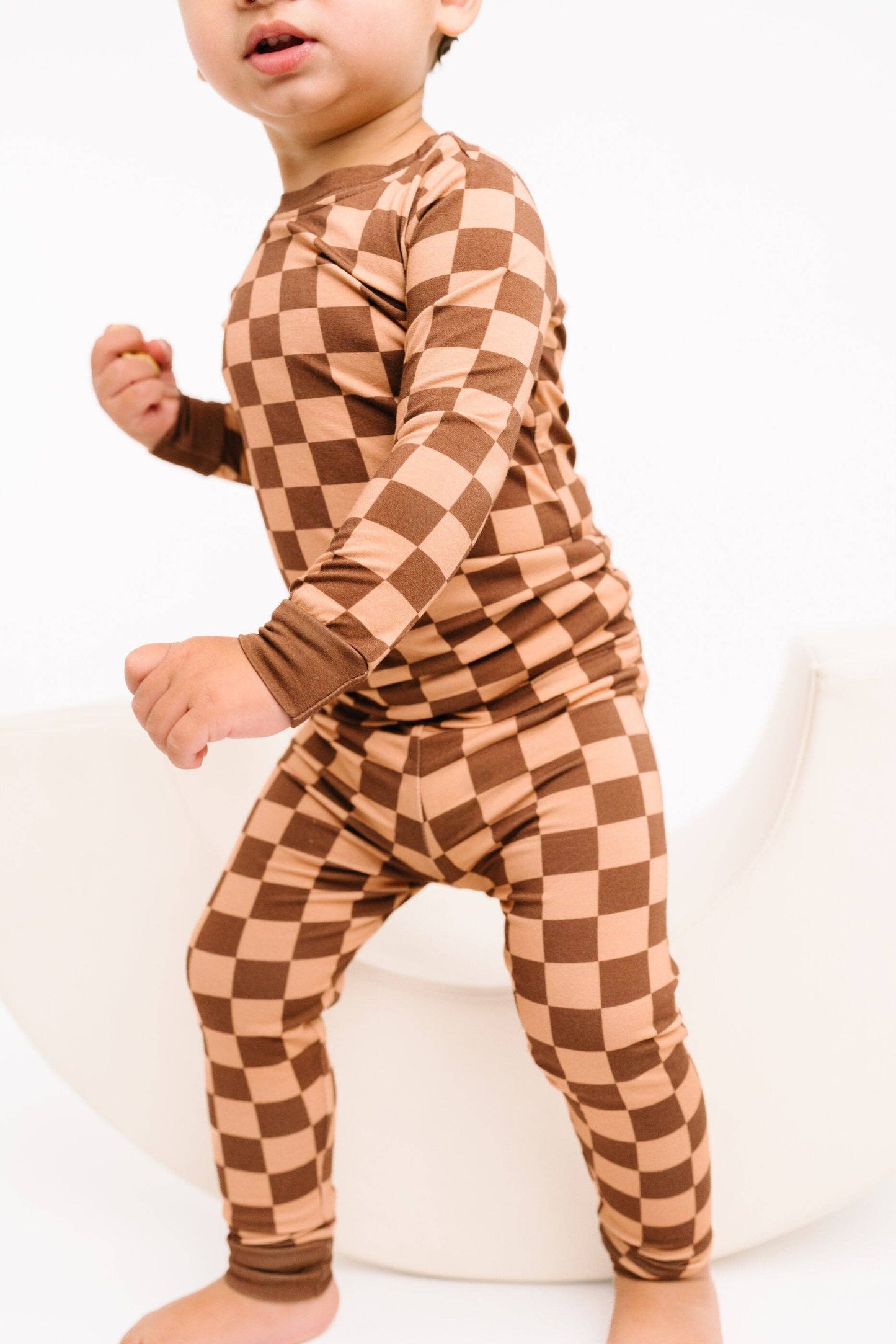Espresso Checkered Bamboo Set