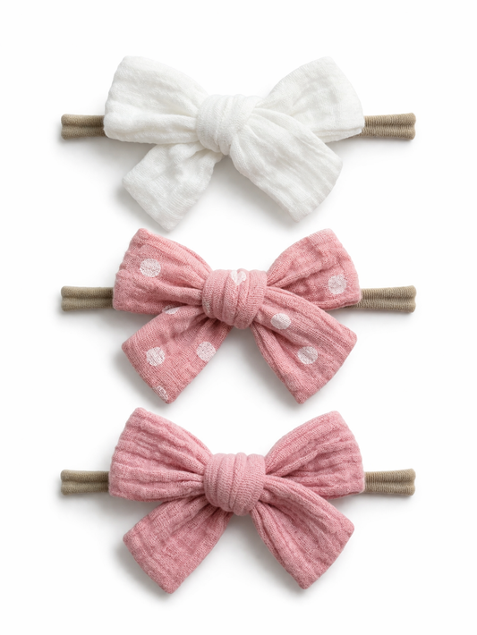 3-Pack Nylon Bows, Eloise