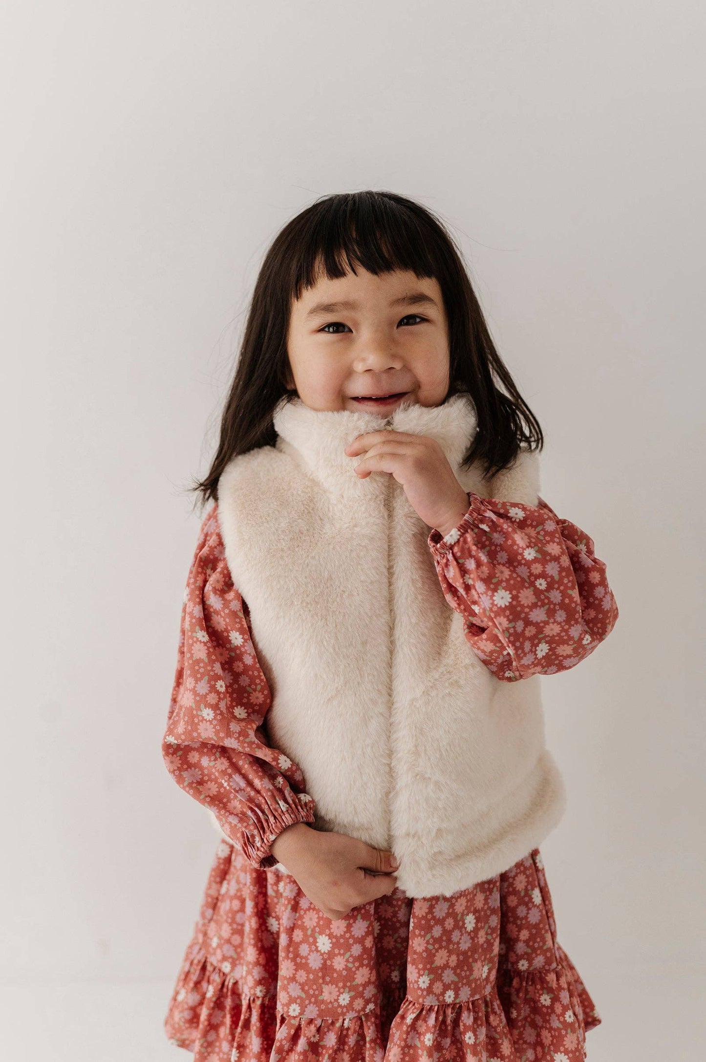 Babysprouts Girl's Fur Vest: Cream