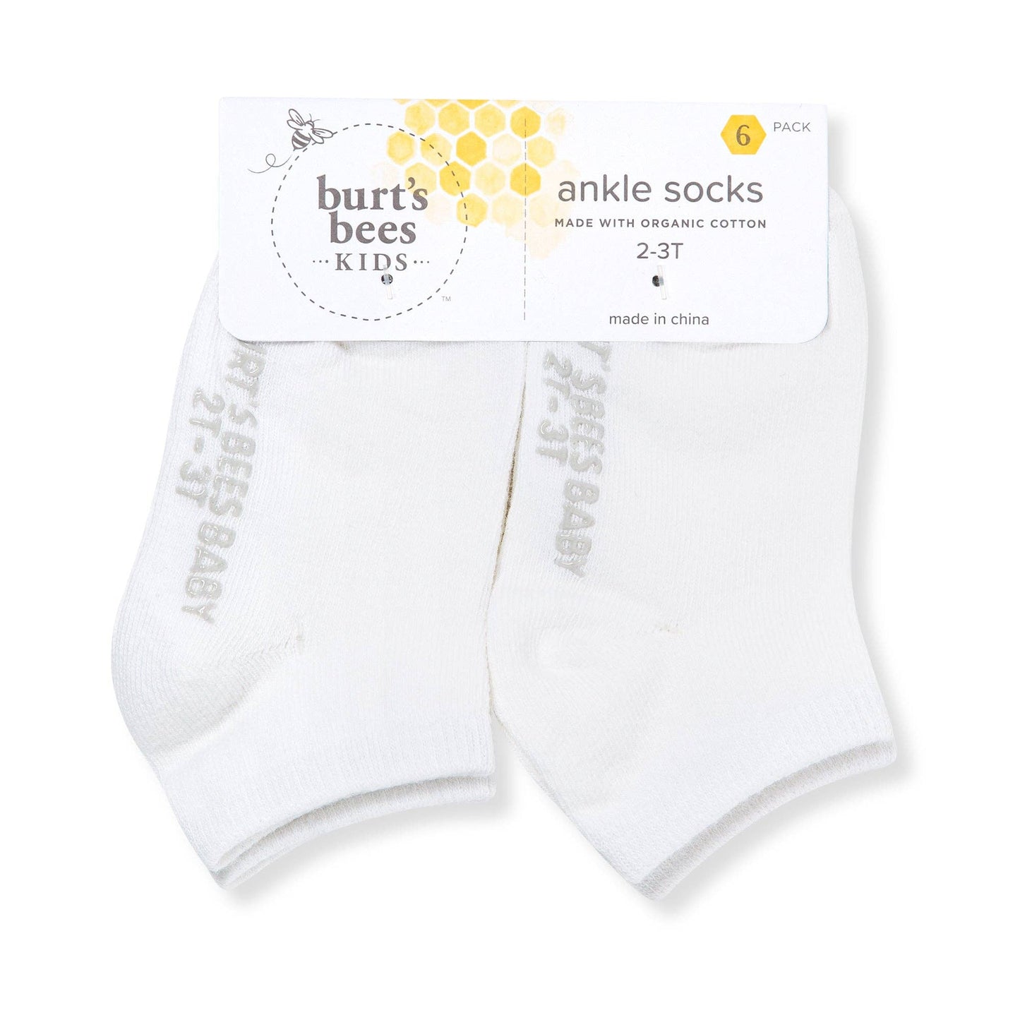 Set of 6 Solid Ankle Socks: Cloud / 4-5T