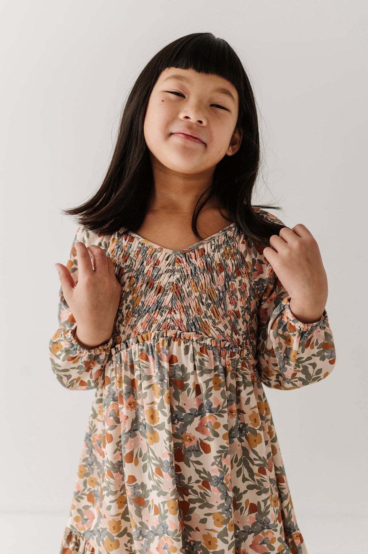 Avery & Alexander Mitered Smocked Front Babydoll Dress