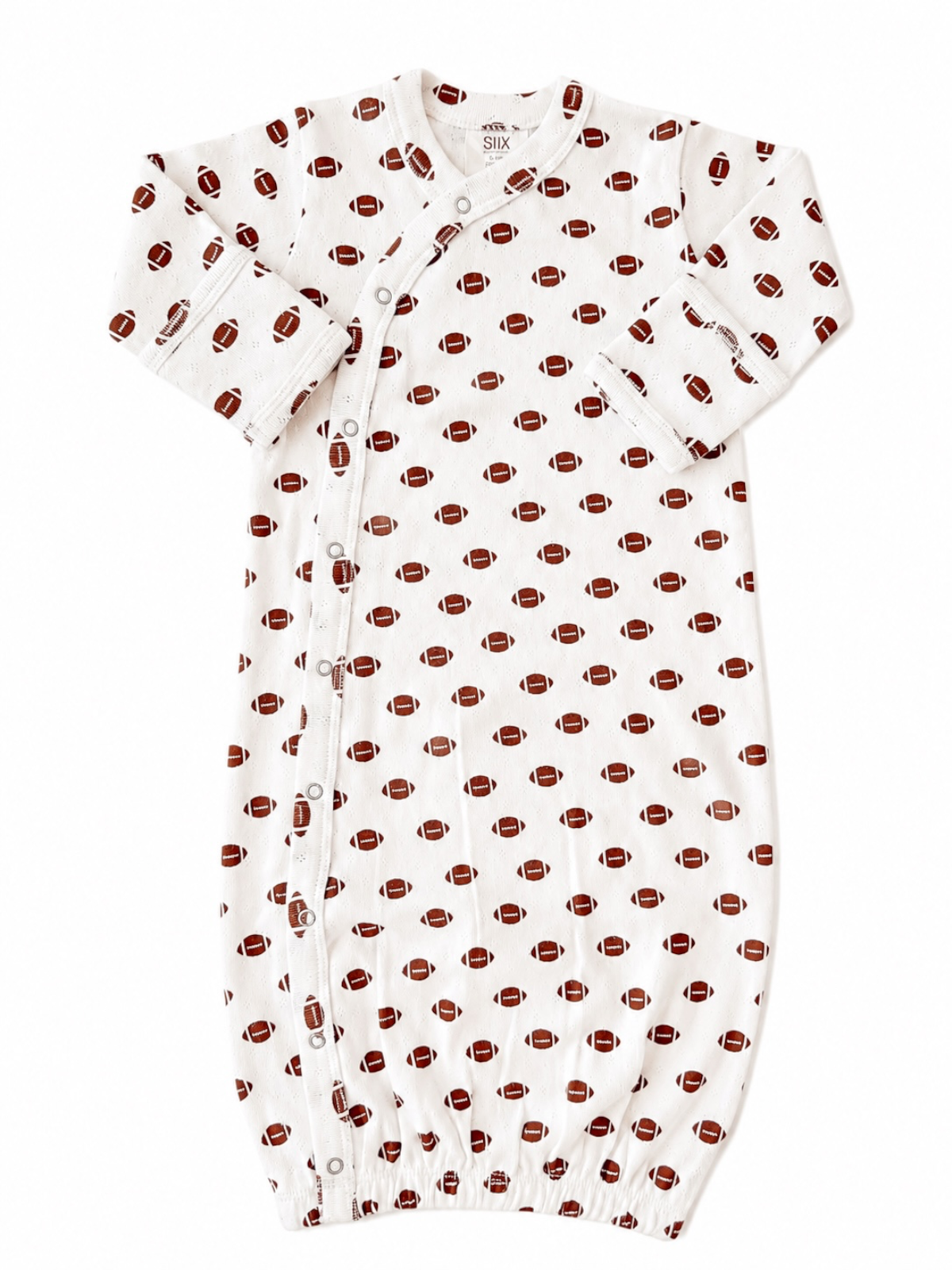 Football / Organic Pointelle Gown: 0 - 3 mo.