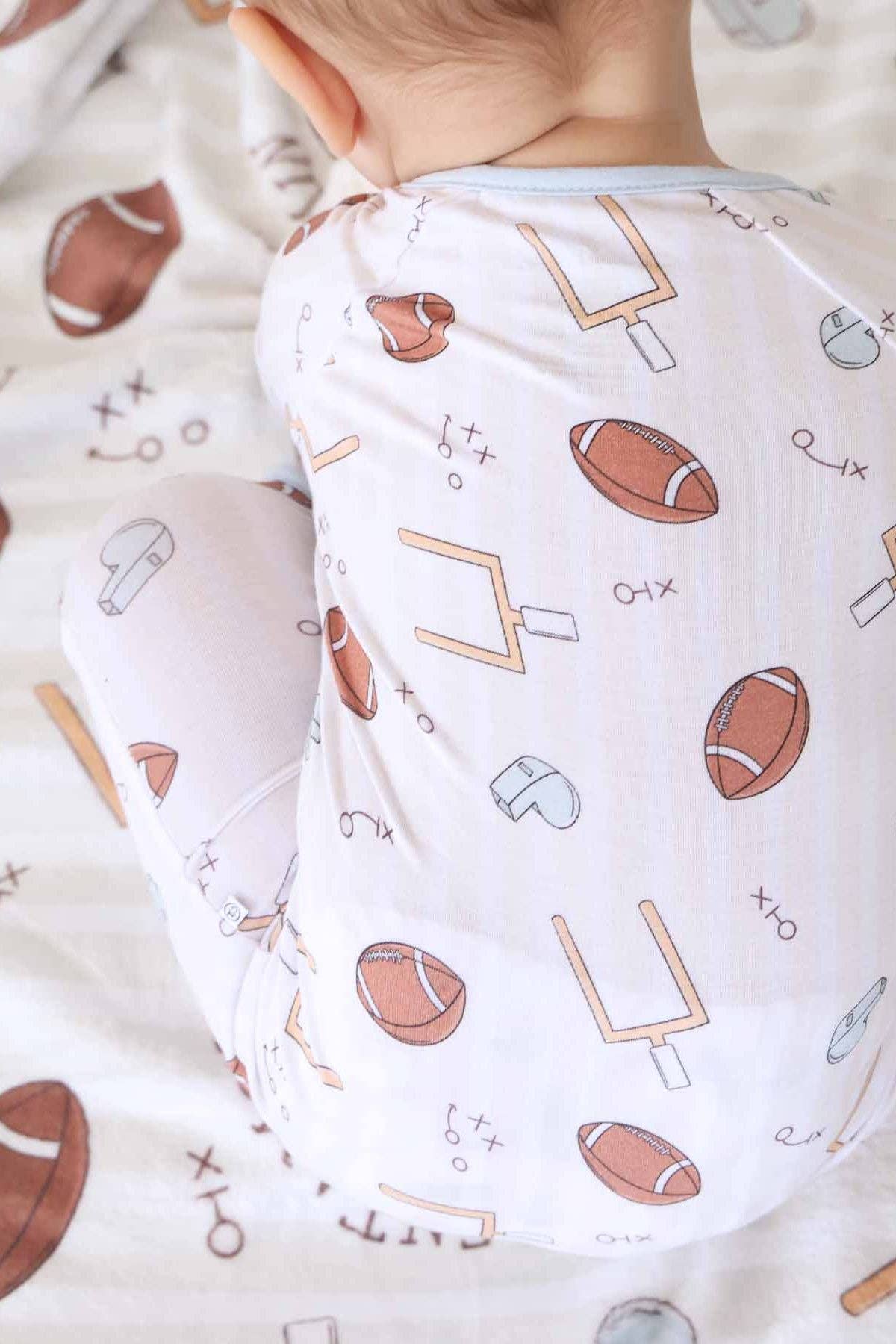 Tiny Touchdowns Convertible Zip Romper | Neutral: 3-6 months