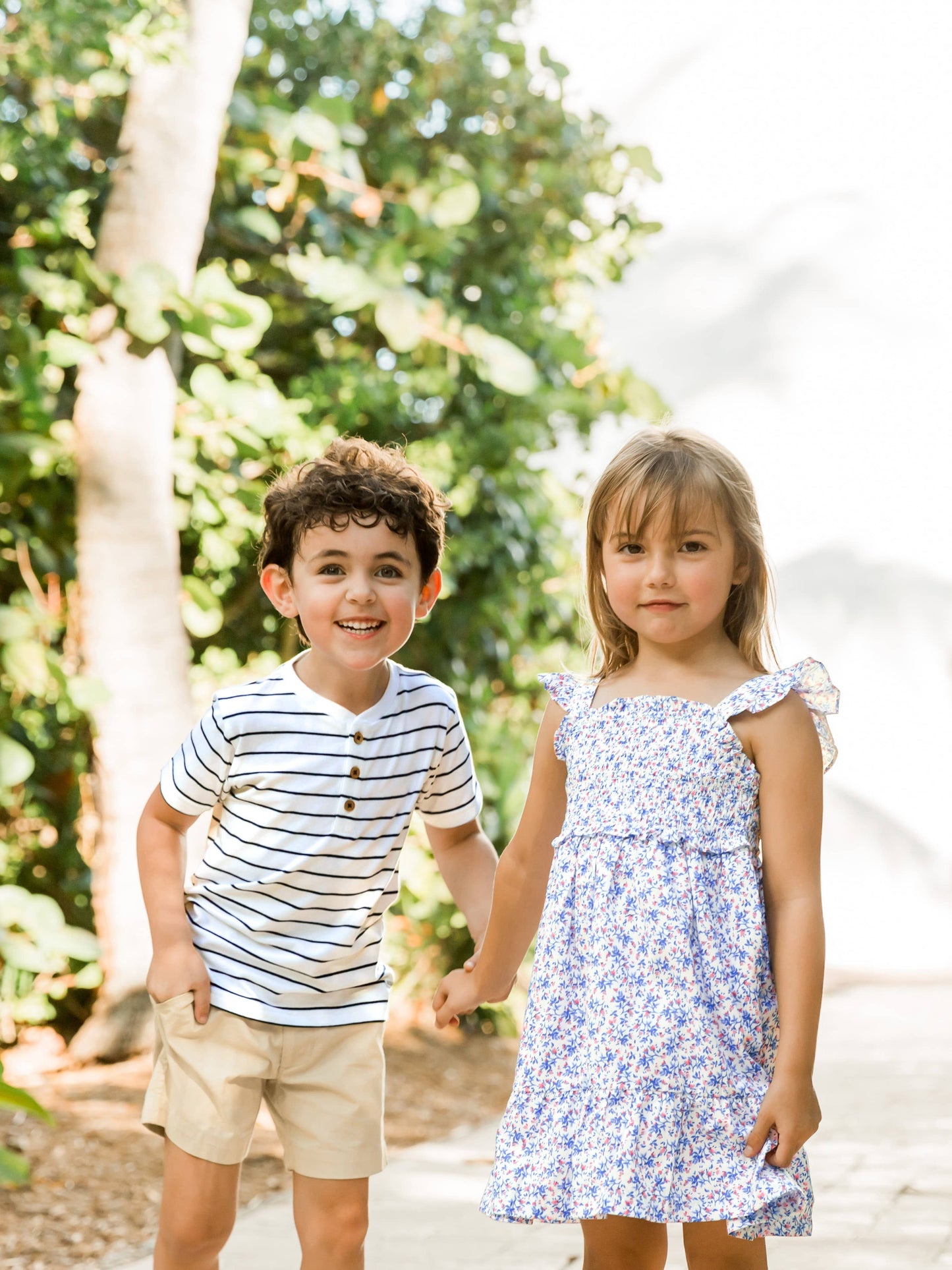 Boys White & Navy Stripe Short Sleeve Henley: Blue / 4T