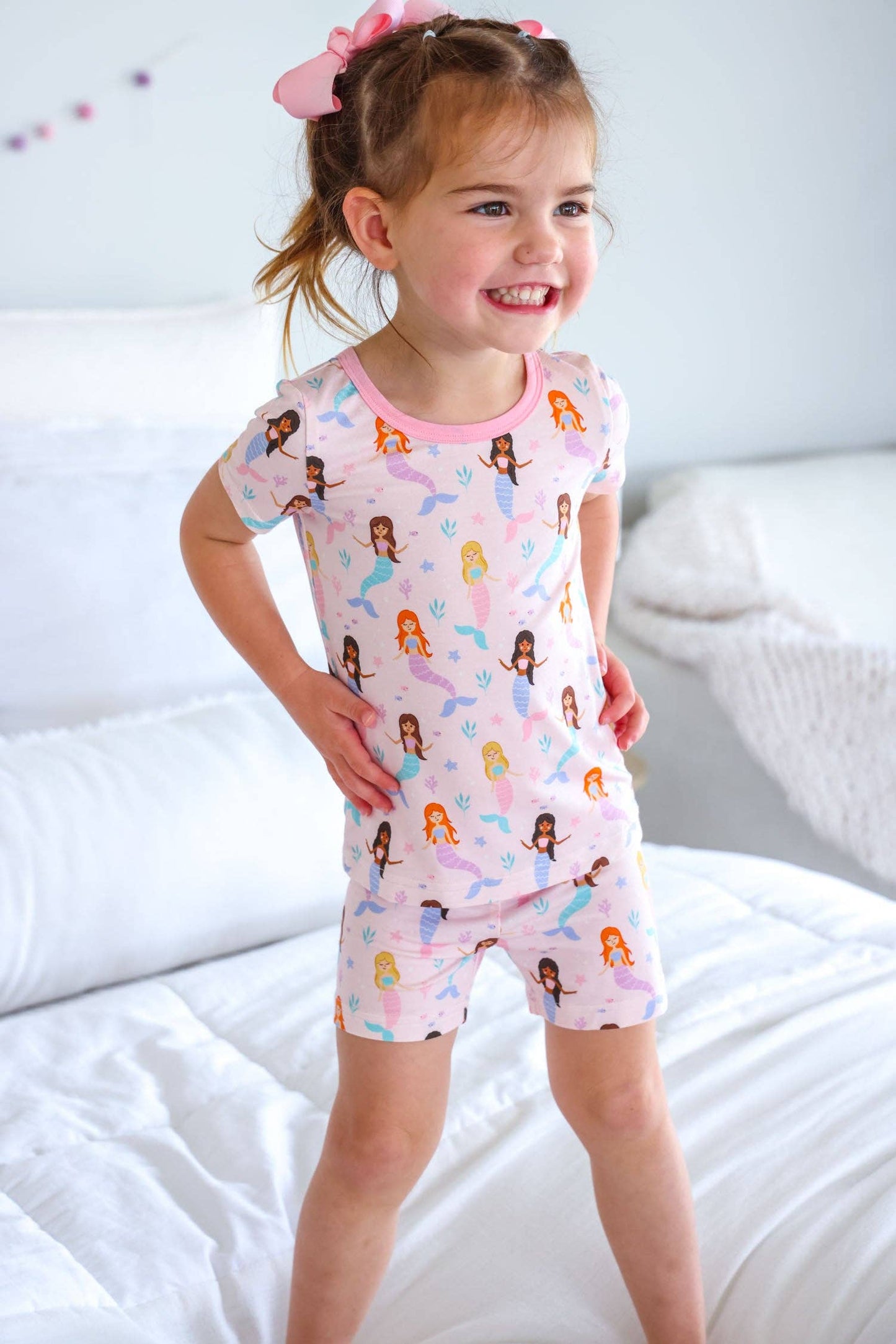 Two Piece Short Pajama Set | Let's Be Mermaids: 2T