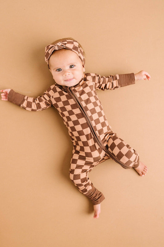 Espresso Checkered Bamboo Sleeper