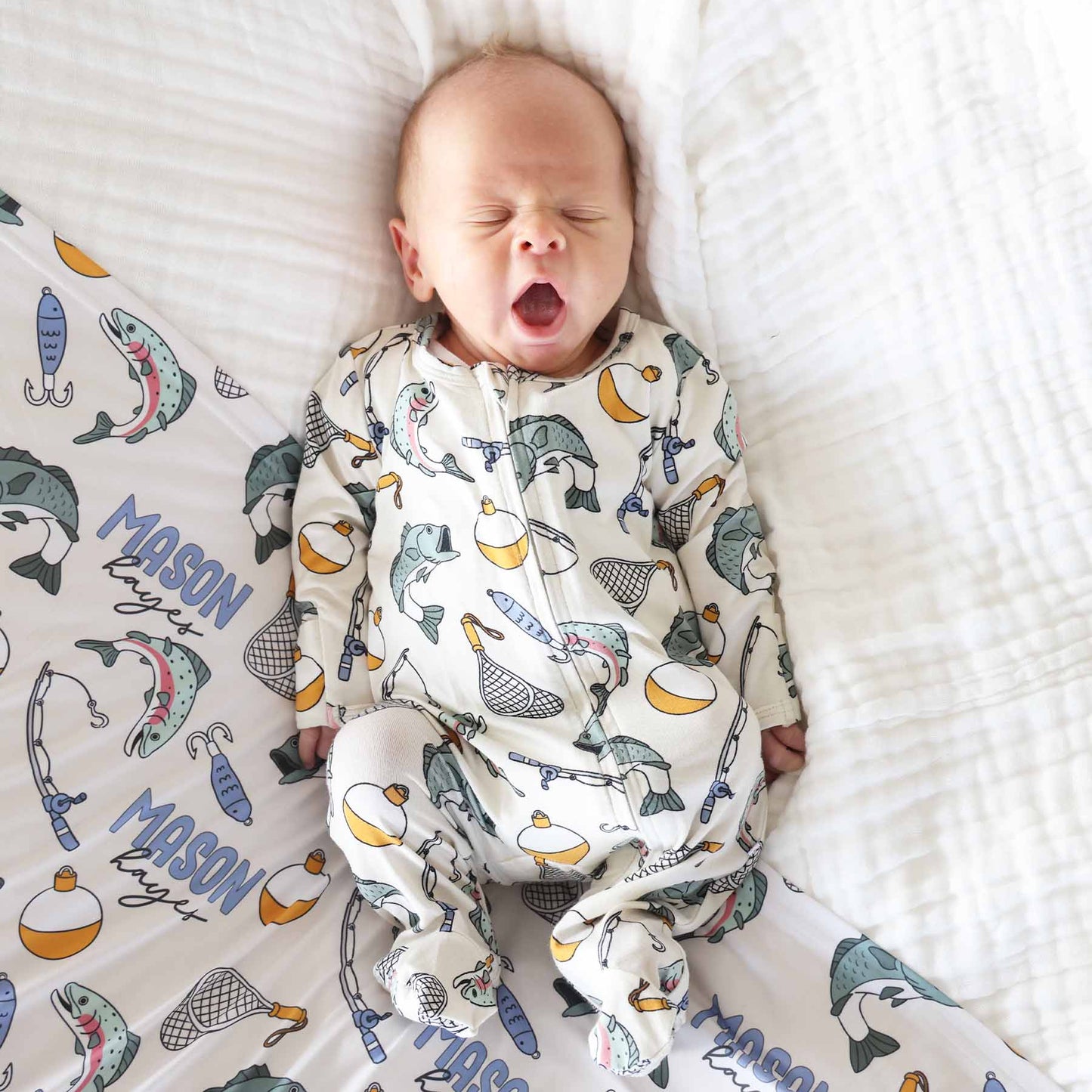 Catch of the Day Zipper Footie: Newborn