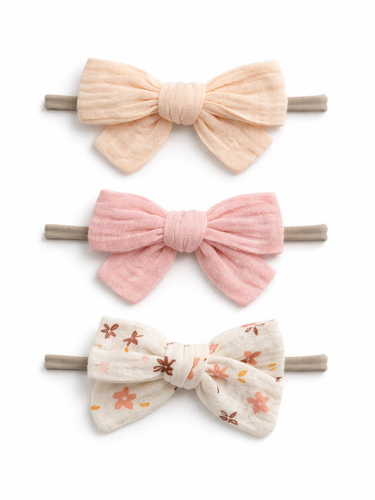 3-Pack Nylon Bows, Clara