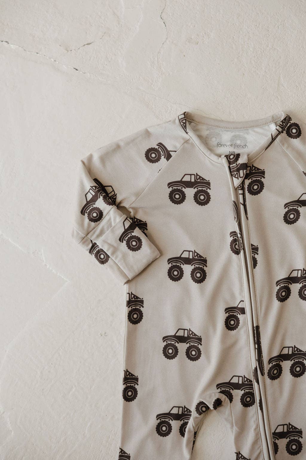 Bamboo Zip Pajamas | Monster Truck: 3-6 Months