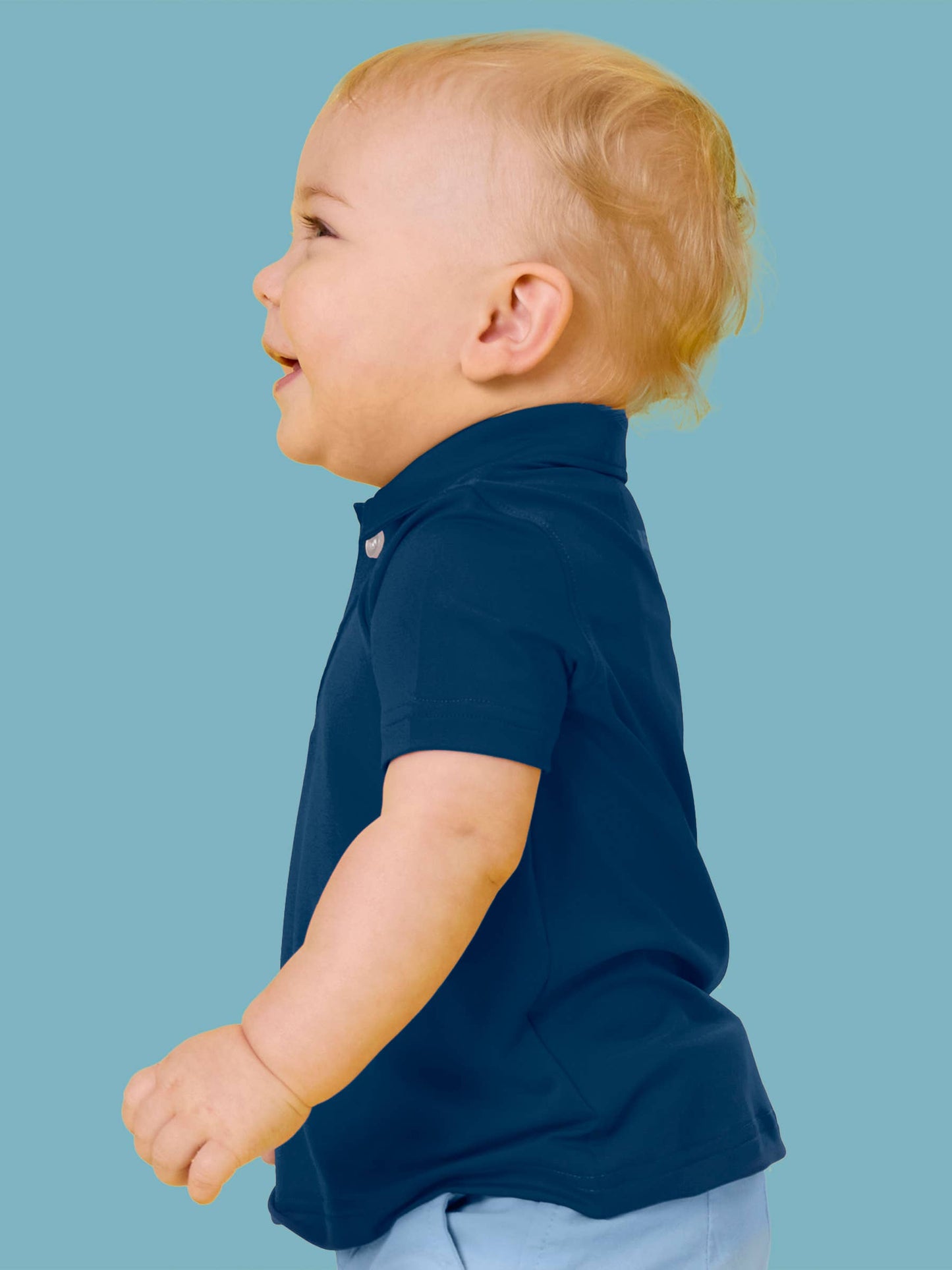 Boys Dark Navy Knit Short Sleeve Performance Polo: Blue / 3T