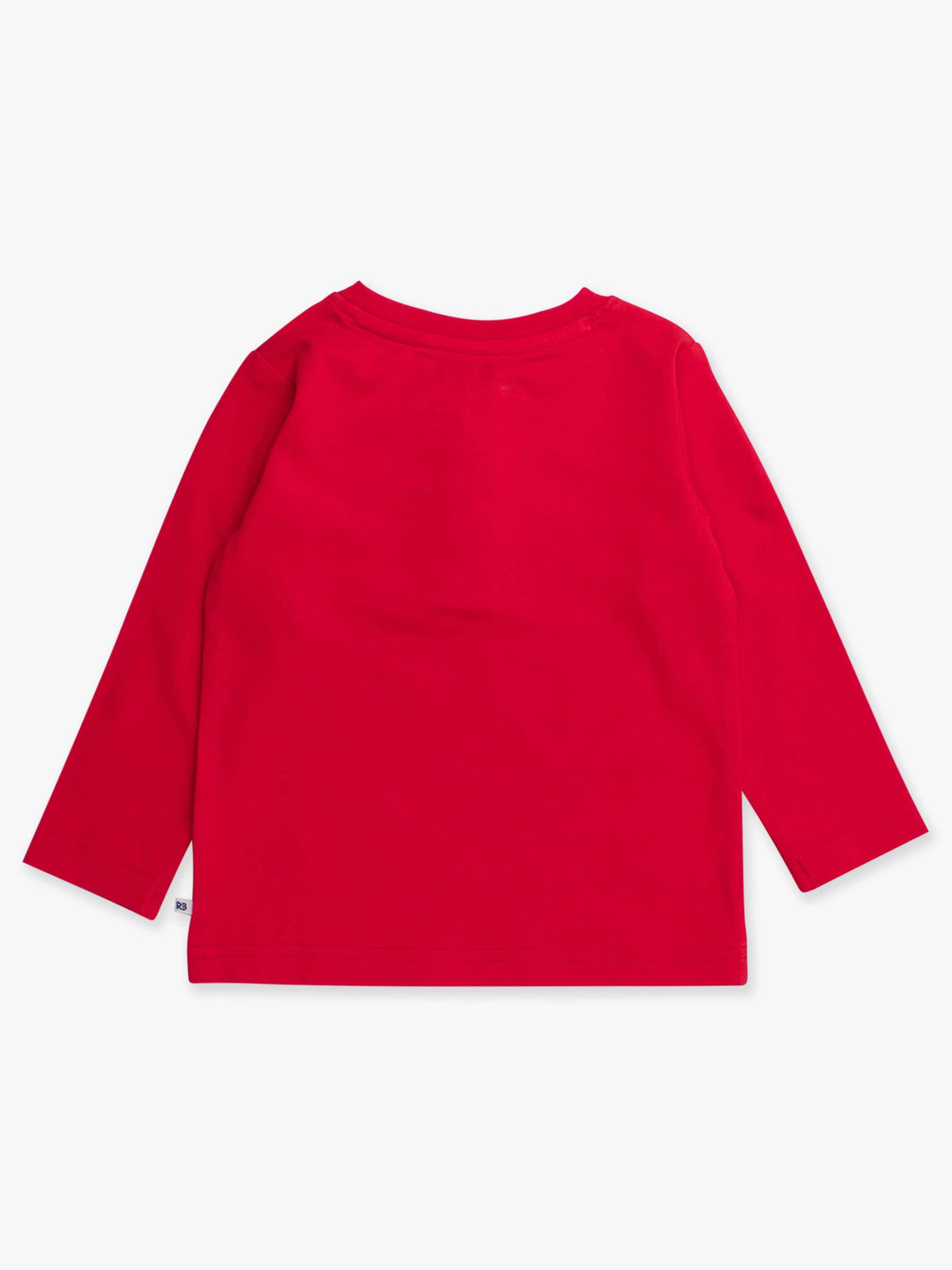 Boys Red Knit Long Sleeve Henley Tee: Red