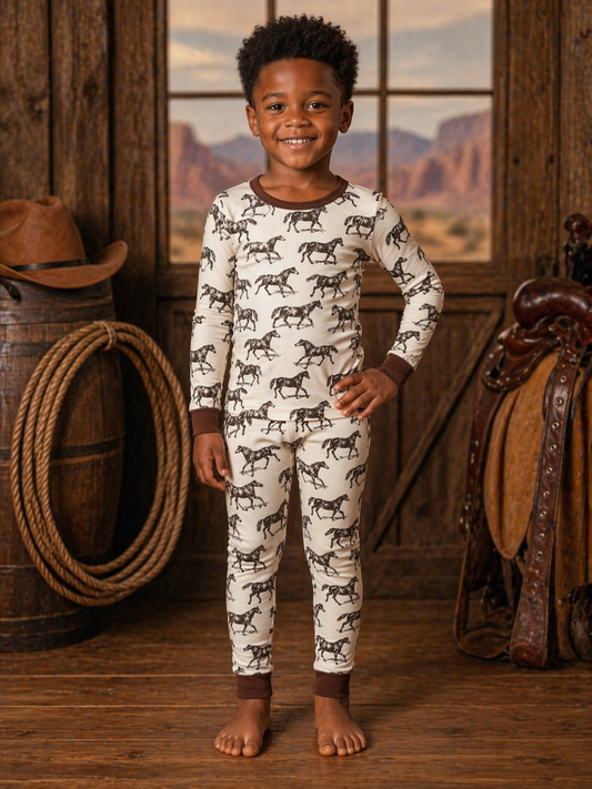 Long Sleeve 2-Piece Set, Wild Mustang