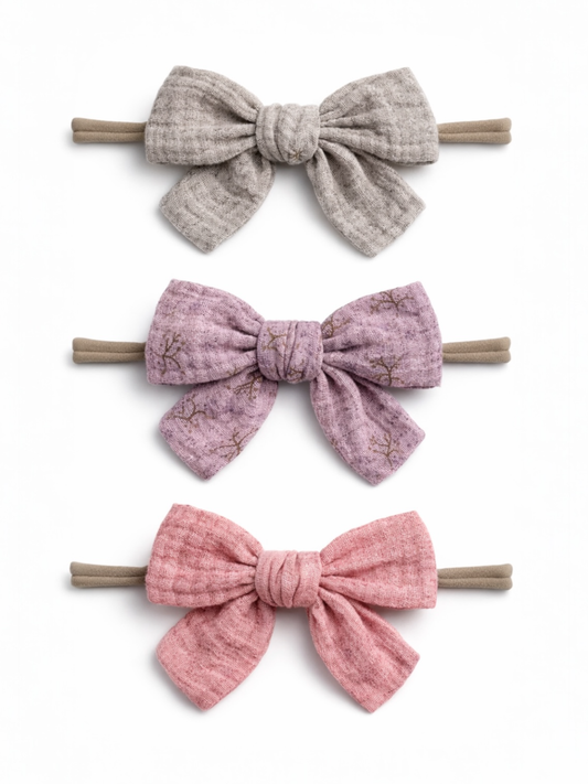 3-Pack Nylon Bows, Luna