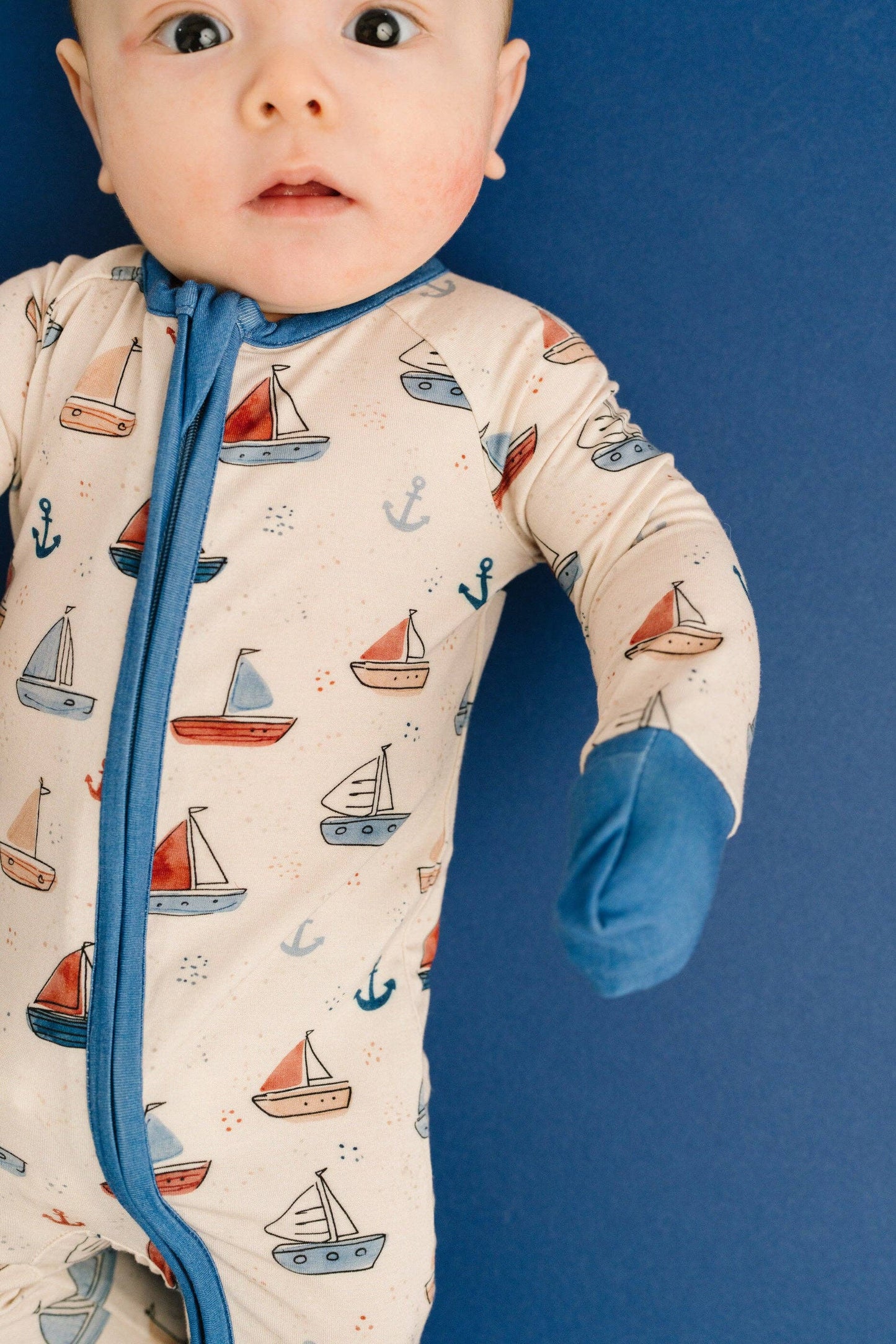 Nautical Sail Bamboo Sleeper: Newborn
