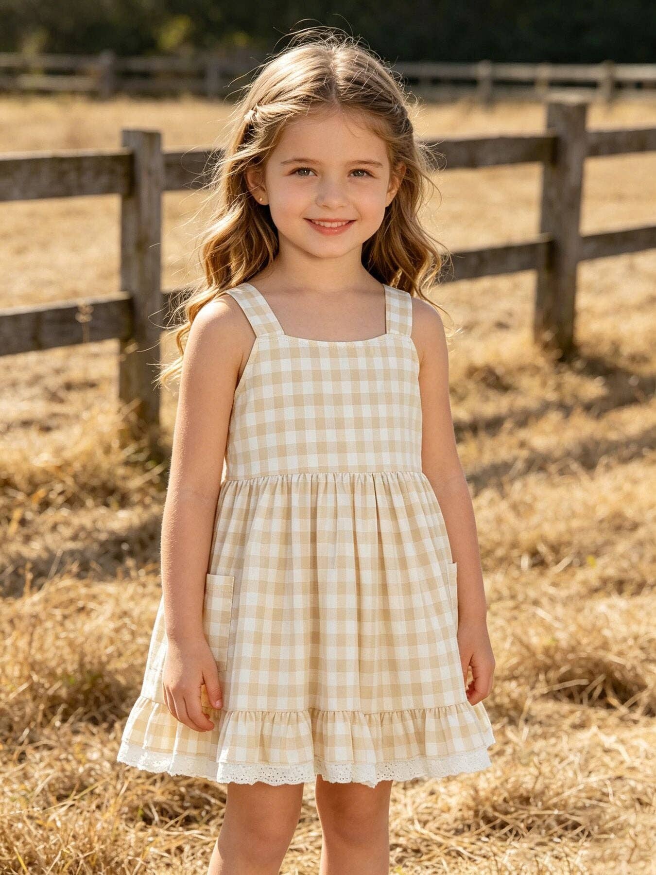 Plaid Girl Dress With Pocket: 2
