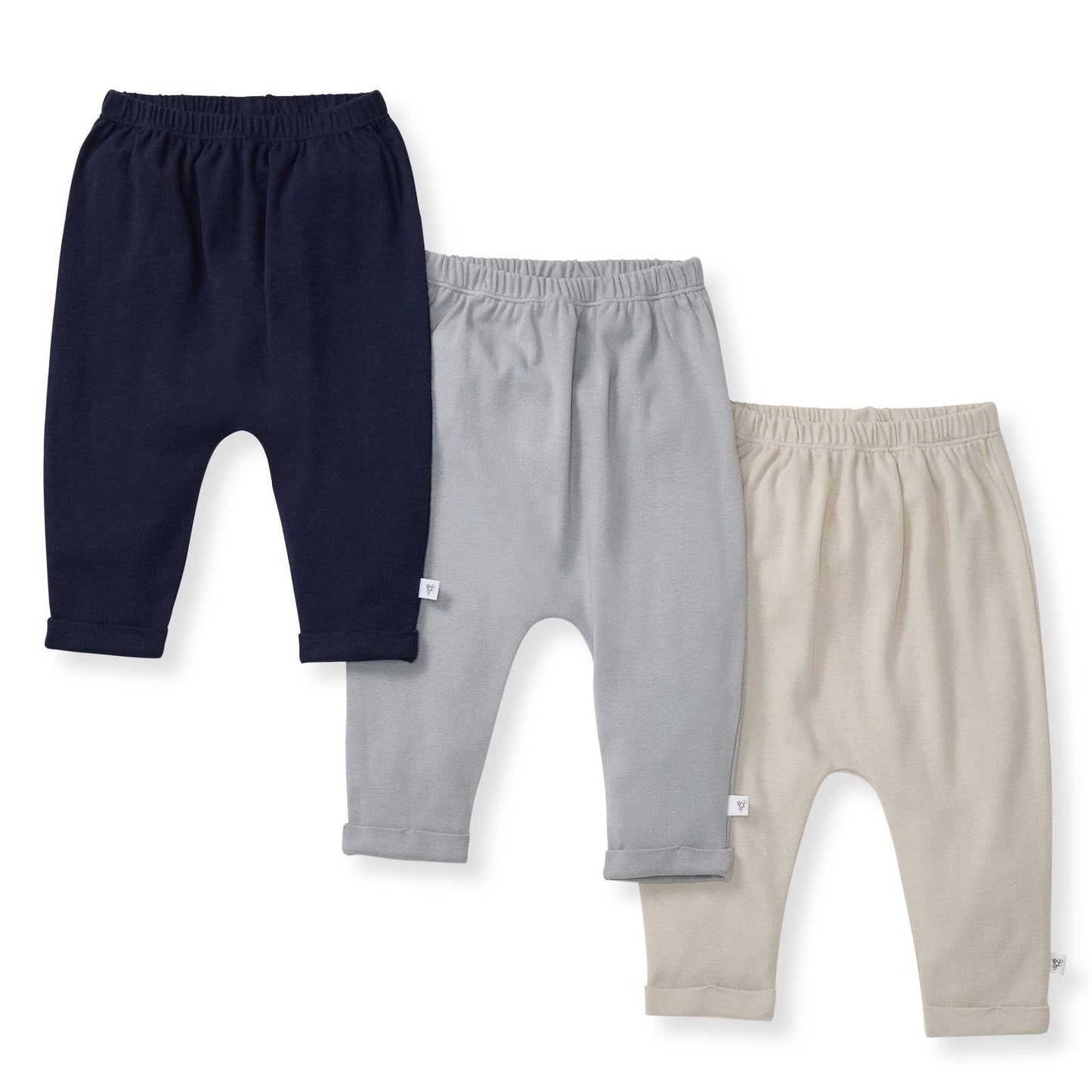 Solid Organic Cotton Baby Pants 3 Pack - Midnight: Midnight / 6-9 Months