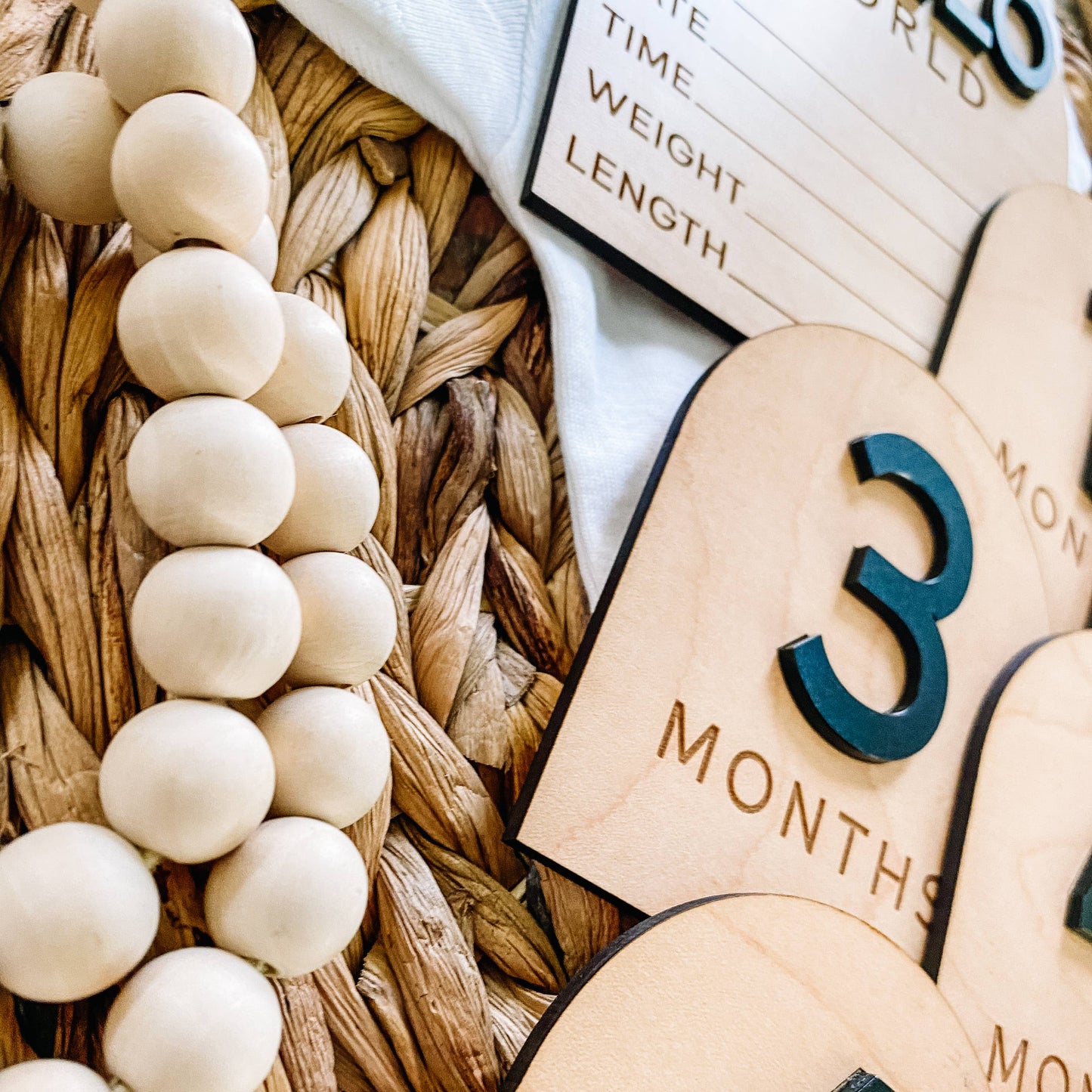 Modern Arch Hello World Birth Stat Sign: White
