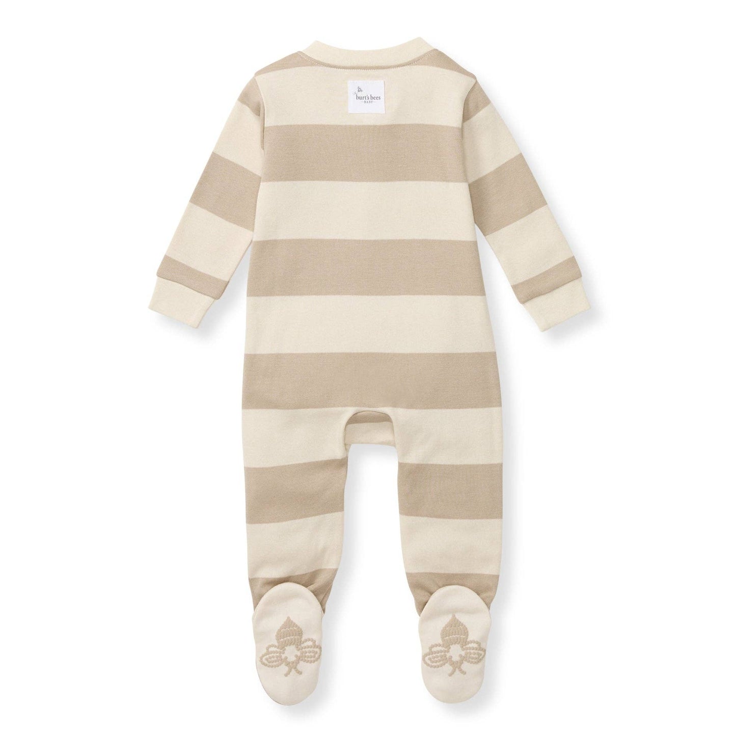 Mommy & Me Rugby Stripe Organic Cotton Sleep & Play - Oat: Oat / 6-9 Months
