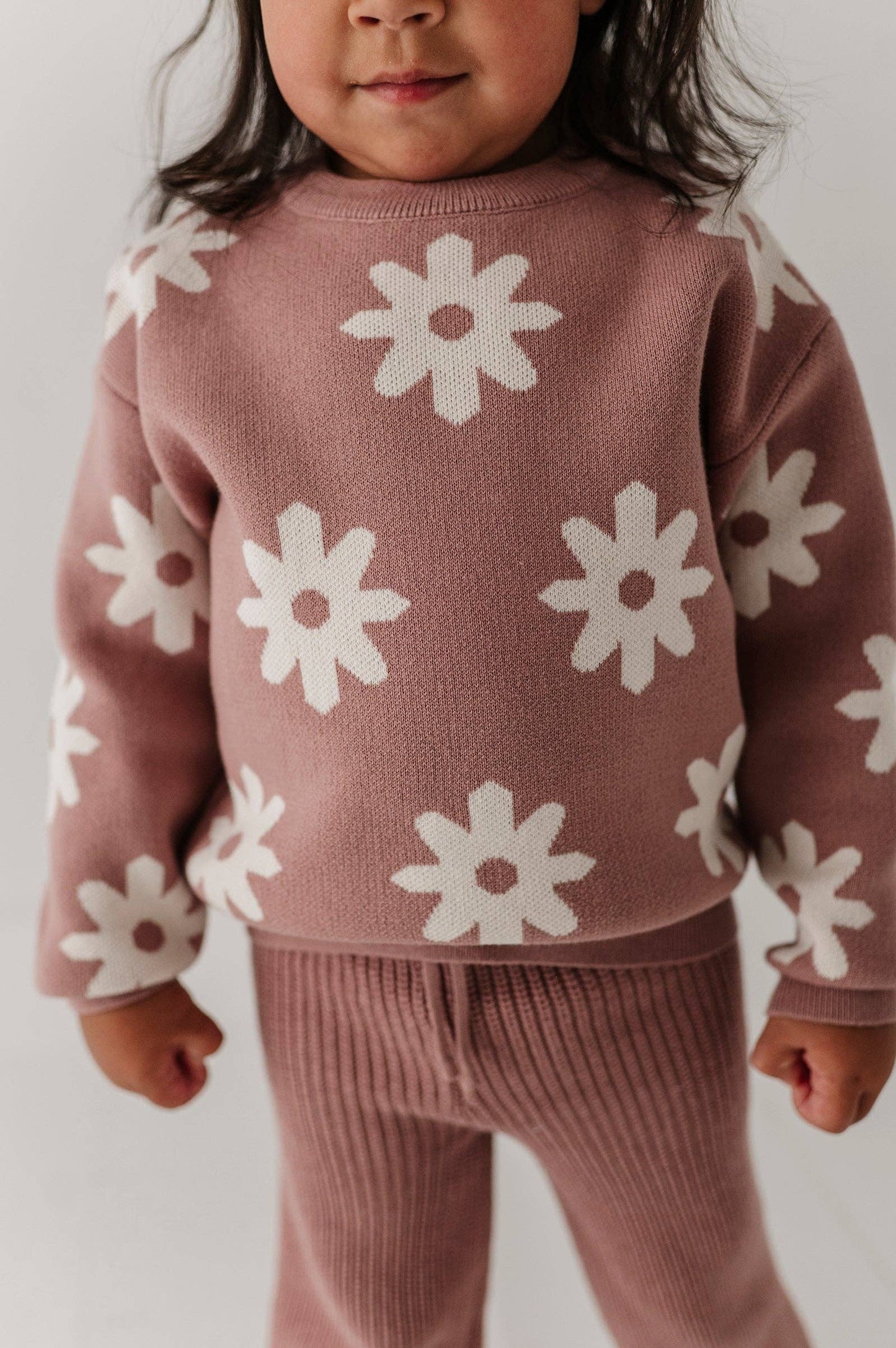 Babysprouts Knit Sweater: Rose Daisies