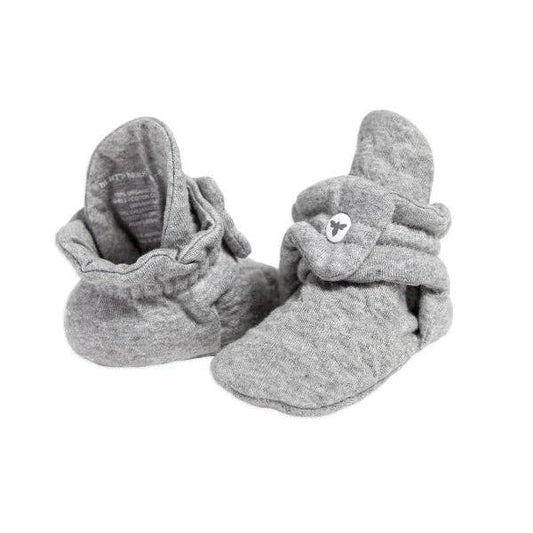 Quilted Bee Organic Cotton Baby Booties: Heather Grey