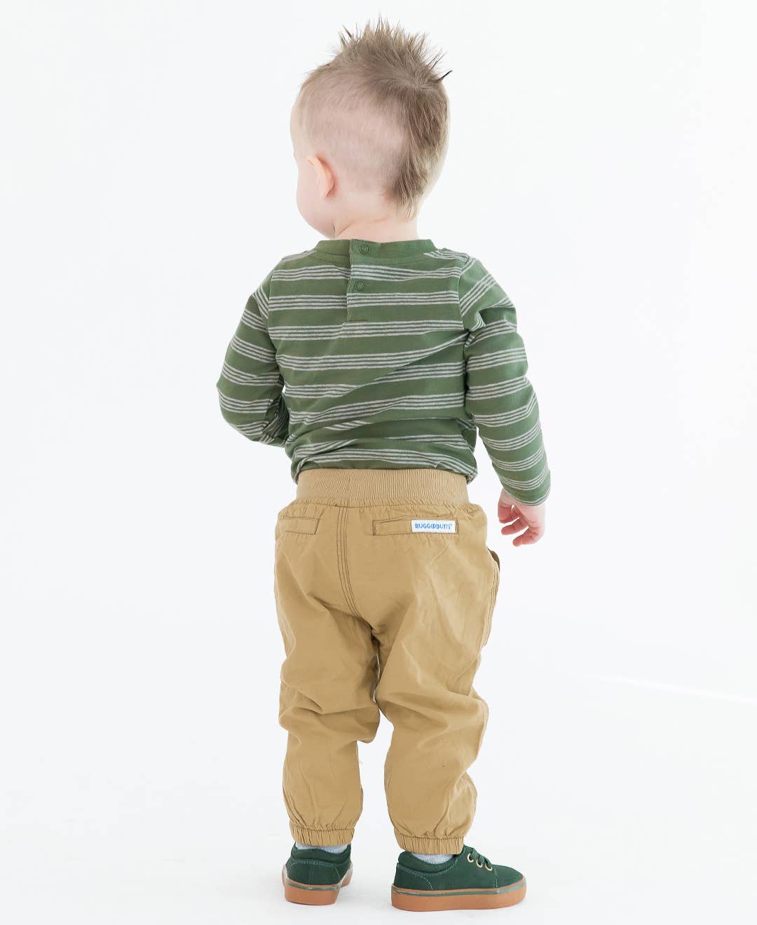 Boys Dark Khaki Jogger Pants: 6-12m