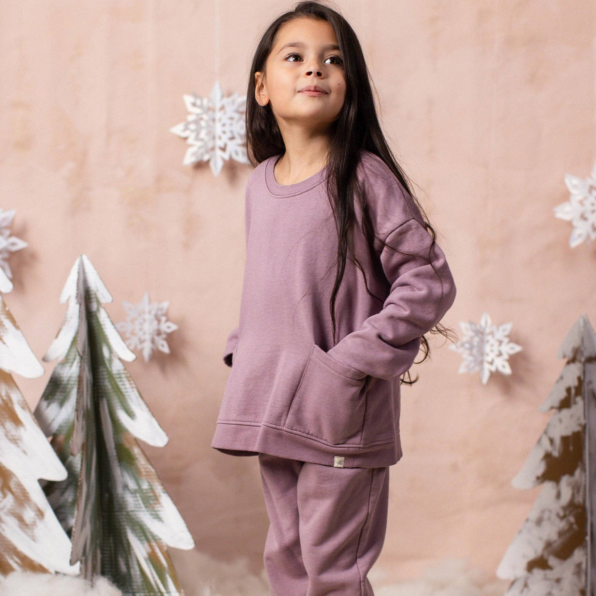 Knit Fleece Girl Sweatshirt