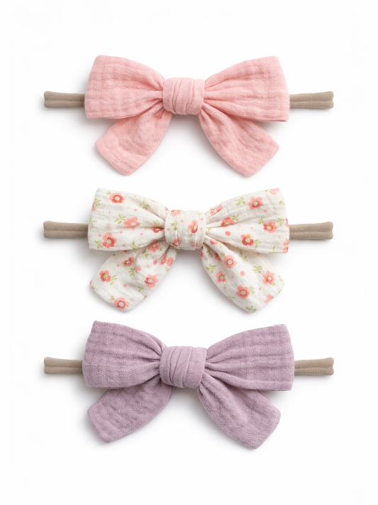 3-Pack Nylon Bows, Charlotte